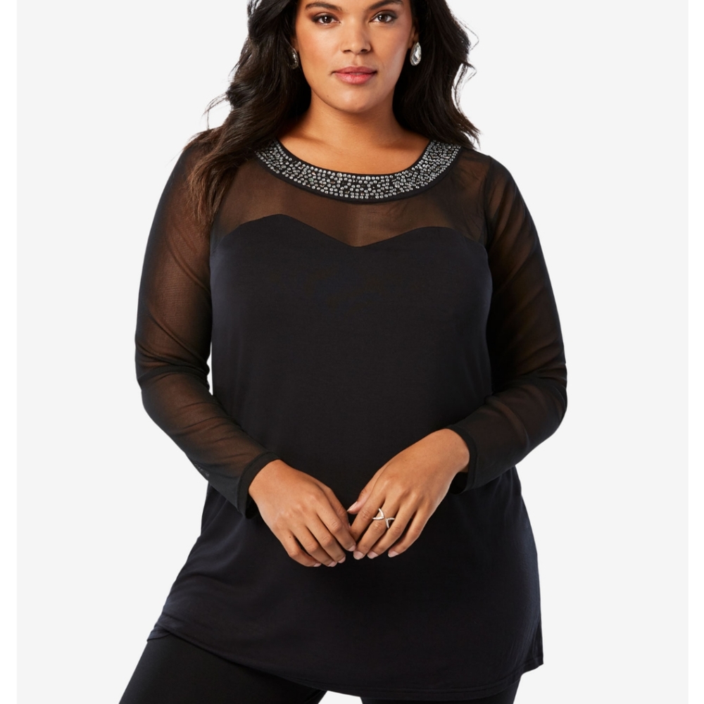 Black top with mesh